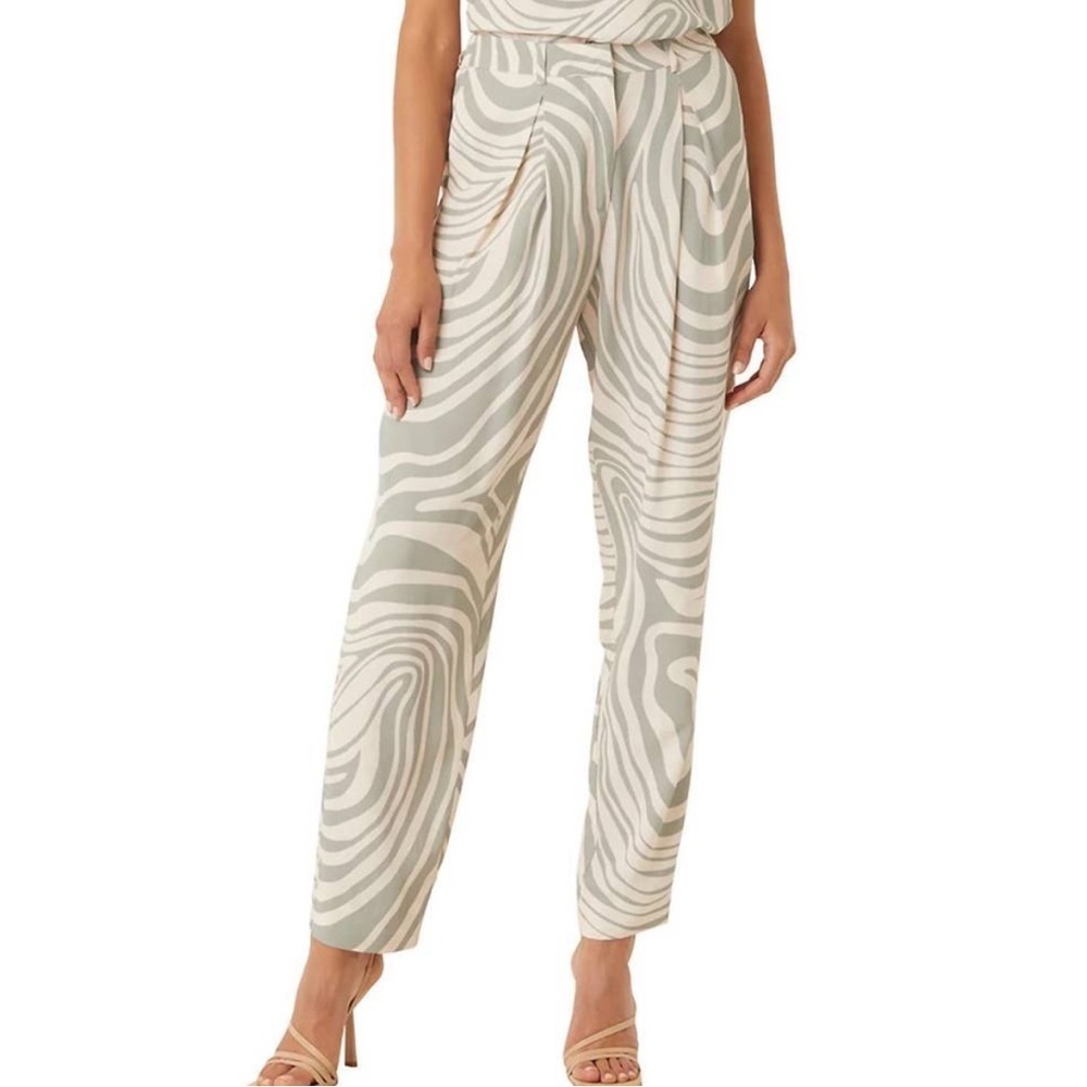 NWT Misa Los Angeles Grey/White Zebra Print Wide Leg Pants Size M - Picture 1 of 8